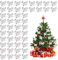 Souarts 48 Stück Weihnachtsschleifen, Weihnachtsbaum Schleifen Rot Gold Weihnachten Deko Glitzer Schleifen Weihnachtsbogen Band Bogen Ornamente für Weihnachtskranz Geschenk(Silber)