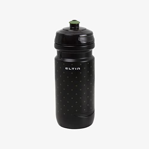 ELTIN Bidón de Ciclismo 600ml negro y verde oliva