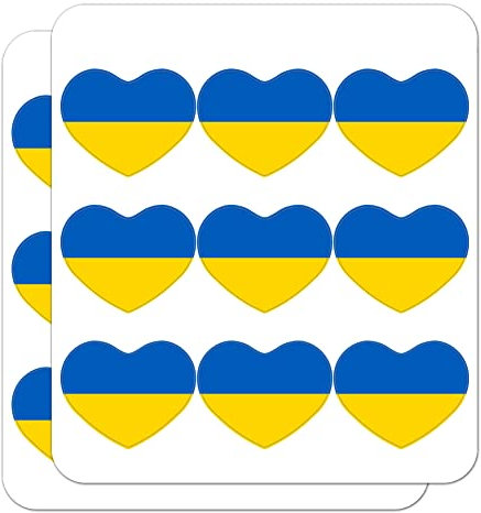 Ukraine Länderflagge Herzförmiger Planer Kalender Scrapbook Handwerk Aufkleber
