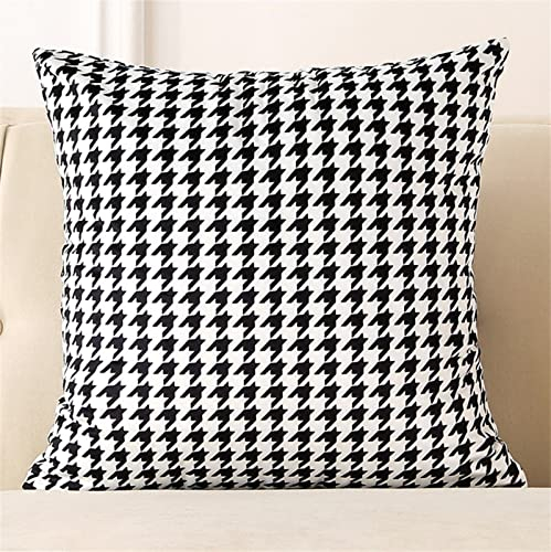 Dekorativ Kissenbezug 50x50cm Kurzer Plüsch Kissenbezüge mit Verstecktem Reißverschluss Dekokissen Kissenhülle Set Kissen Fall für Sofa Auto Schlafzimmer Zuhause Dekor Hahnentritt