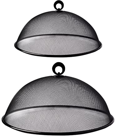 2pcs Mesh Food Cover, Stainless Steel Mesh Dome Food Net Protector, Round Metal Cake Plate Cover Picnic Food Covers Tents for Kitchen Outdoor Picnic Camping