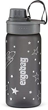 Trinkflasche BPA-frei 550 ml, auslaufsicher und Kohlensäure geeignet, spülmaschinengeeignet, Weltraum - Grau