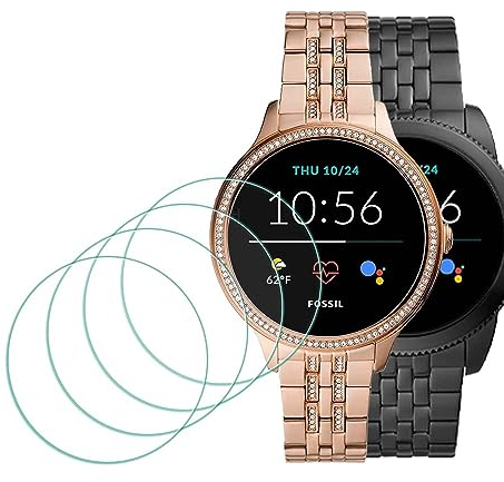 MTHGH Protection Écran pour Fossil Femmes Gen 5E 42mm/ Hommes GEN 5E 44mm Verre Trempé [4 pièces], Protecteur d'écran Dureté 9H Anti-rayures Sans bulles Ultra Mince