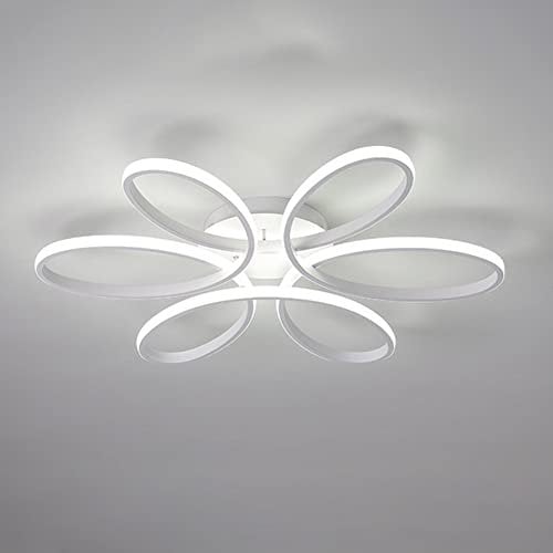 LED Ceiling Light with Flower Shape, Modern Creativity Chandelier Fixtures, Flush Fitting Ceiling Lighting Fixture for Living Room Bedroom Kitchen, White, White Light