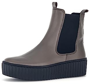 Gabor Damen Chelsea Boots, Frauen Stiefeletten,Wechselfußbett,Best Fitting,Booties,halbstiefel,Kurzstiefel,Taupe (schwarz),42 EU / 8 UK