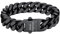 Bestyle Armband Herren 12mm breit Glieder Link Kettenarmband Damen Kubanische Miami Panzerarmband mit Gravur Länge 23cm Schwarz Hip Hop Edelstahlarmband Personalisiertes Geschenke