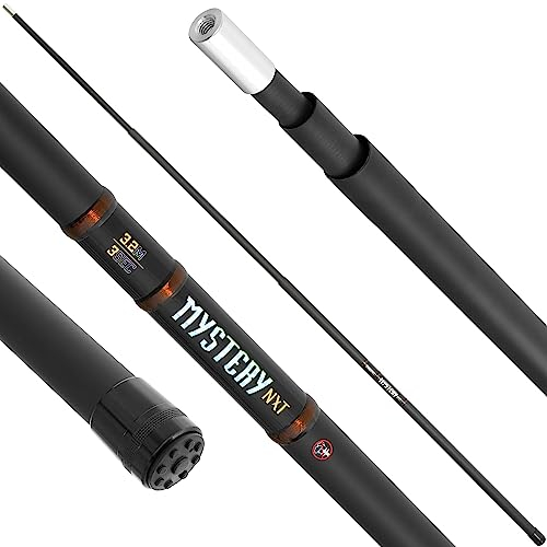 Mega Fishing Mystery NXT Carbon Teleskop Kescherstab 2,60m & 3,20m - Tele Kescherstange Angel Kescher Stab (3,20m (116cm Transportlänge))