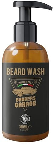 Barbers Garage Bart Reinigungsmilch (100ml) - Italien Details - mit Tiefenreinigungseffekt, mit Aloe Vera und Myrtenextrakt gegen lästige Rasierschuppen