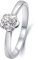 Whoiy Gold Ring Frauen 750 Labor Diamanten 0.3ct Runder Schnitt Solitär Verlobungsringe Echt 18K Weisgold Ehering für Damen Gr. 51 (16.2)
