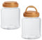2 Pcs Round Plastic Jars with Airtight Lid, 1000ml Plastic Storage Jars with Lid, Reusable Clear Storage Containers Canisters for Kitchen Food Snacks Seed Coffee Sugar Tea Containers