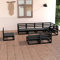 Camerina 8-TLG. Garten-Lounge-Set Garten Lounge Set Outdoor Furniture TerrassenmöBel Lounge MöBel Outdoor LoungemöBel Schwarz Massivholz Kiefer - 3075628