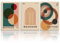 Fchen art Bauhaus-Set mit 3 Drucken, Bauhaus-Wanddekoration, Vintage-Stil, moderne Poster, Retro, geometrische Galerie, Wanddekoration, gerahmte Badezimmer-Wandkunst, Grün, Orange, Beige, 30,5 x 40,6