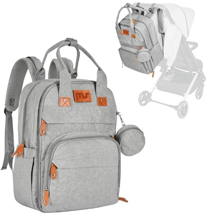ms Sac à dos de rangement pour bébé, grand sac multifonctionnel pour bébé, porte-tétine et pour maman et papa (unisexe) - Idéal comme cadeau