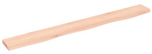 vidaXL Wandregal, Holzregal Regal Handgefertigt mit Baumkante, Wandboard Regalbrett Deko, Bücherregal Hängeregal, 100x10x2cm Massivholz Eiche Unbehandelt