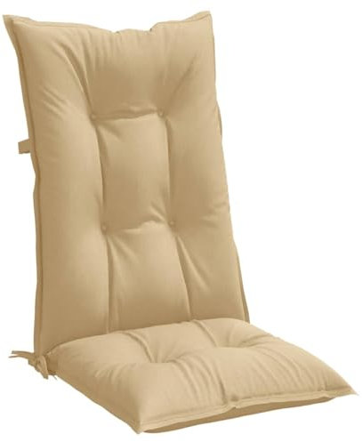 vidaXL Hochlehner-Auflagen 2 STK. Melange Beige 120x50x7 cm Stoff