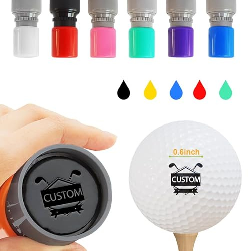 Macchiole Custom Golf Ball Markers Personalised Self-Ink Golf Ball Stamp with Name Monogram Golf ball Stamper Waterproof Ball Marker Gifts for Golfers