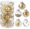 30 Stück Weihnachtskugeln,Weihnachtskugeln Kunststoff,bruchsicher Weihnachten Weihnachtsbaumschmuck Matt Glänzend Glitzernd Christbaumkugel fur Weihnachtsbaum Neujahr Ornamente (Golden)