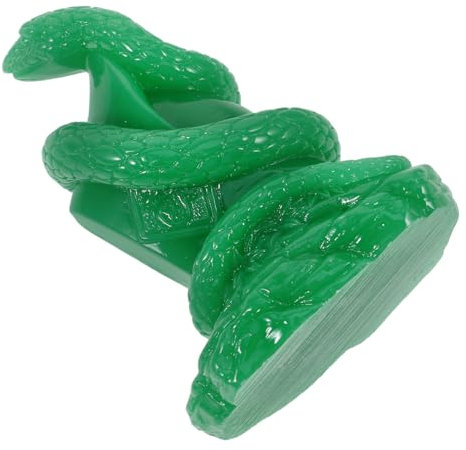 DIYEAH Große Grüne Schlangen Ornament Glasfigur 10 Zoll Lange Tierkreis-Schlangen Statue Für Wohnaccessoires Tischdekoration Innenbereich
