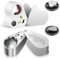 JUOIFIP 2 Pack Juwelier Lupe mit Licht, 30X 40X 60X Beleuchtete Juwelierlupen, Faltbare Schmucklupen mit Hellem LED Licht Vergrößerungsglas für Edelsteine, Schmuck, Münzen, Briefmarken