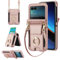Phone Case for Motorola Moto Razr 50 Ultra/Razr+ 2024/Razr Plus 2024 Wallet Cover with Ring Crossbody Wrist Strap Lanyard Credit Card Holder Slot Cell Leather Purse + 5G Women Men Girls Pink
