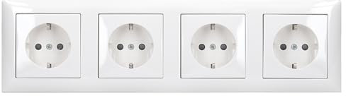 Busch-Jaeger Set: 4x 20 EUCB-914 Steckdose + 1724-914 4-fach Rahmen Alpinweiß Balance SI