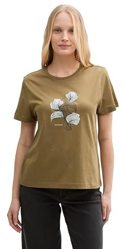 TOM TAILOR Damen 1045534 T-Shirt, 15664 - Nutria Olive, S EU
