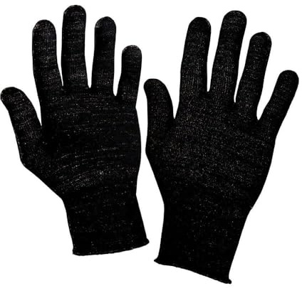 Best4Hand Raynaud-Syndrom 12% Silber Deluxe-Fingerhandschuhe für Frostbeulen, Diabetes, Neuropathie Dünn Thermisch, Schwarz , XS