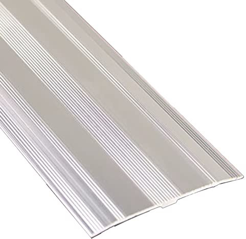 Transition Strip Metal Transitions Strips for Doorways, Laminate Flooring & Vinyl Flooring Edge Trim, Mat Carpet and Vinyl Tile, Door/Tile/Threshold Ramp Reducer (Color : Silver)