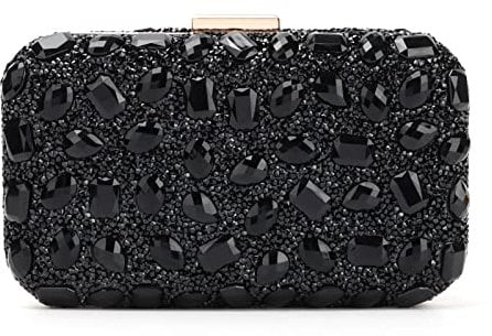 Fecialy Kupplung Geldbörsen für Frauen Kristall Abendtasche Edelstein Handtasche formale Strass Geldbörse für Hochzeit Partei