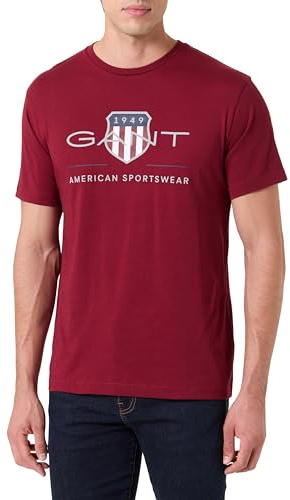 Gant Herren Reg Archive Shield T-Shirt, Rot, XL EU