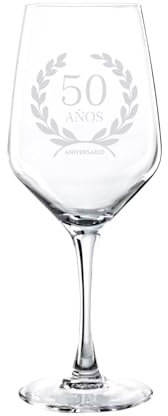PROMO SHOP - Copas de Vino Personalizadas con Nombre, Grabado a Láser, Copa de Cristal Grabada, Regalo para Parejas, San Valentín (Años, 1 Unidad (Paquete de 1))