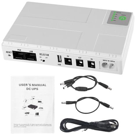 Alimentatore Router, Alimentatore miini UPS, Adattatore Router 12V UPS, Batteria Di Riserva Portatile Batteria Router Senza Interruzioni, miini Alimentatore Modem Uscita Altoparlante Batteria Per Luce