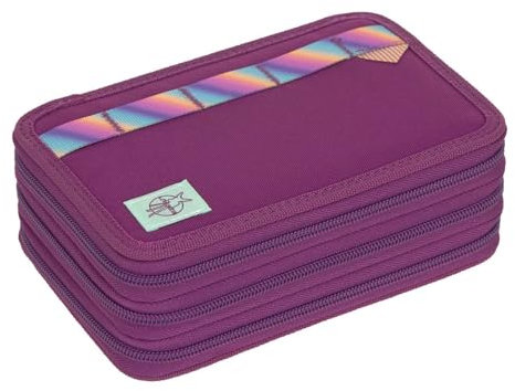 LÄSSIG Unique School Triple Pencil Case Slim Lilac