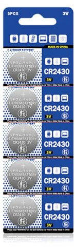 Lot de 5 piles bouton au lithium CR2430 DL2430 KL2430 KECR2430 KECR2430 3 V 270 mAh pour télécommandes et flashes jouet