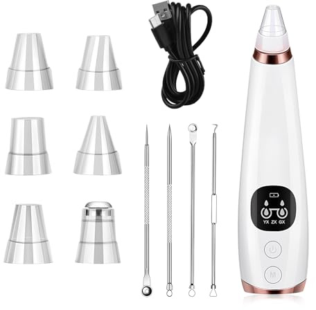Porenreiniger Gesicht Mitesserentfernung, 3 Modi Porensauger Gesicht Mitesser Entferner Sauger Nase Akne Pickelsauger 6 Köpfe Blackhead Remover Pickelentferner Entferner Gerät Blackhead Remover