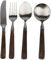 Elegante juego de cubiertos con mango de madera: 4/7 piezas de acero inoxidable cepillado mate for carne y cenas.(4 Pieces for 1)