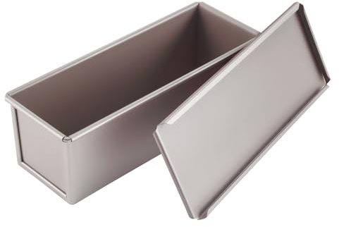 LOVEHARBOR Toast- und Brotbackform mit Deckel, flach, antihaftbeschichtet, Karbonstahl, 0,3 kg