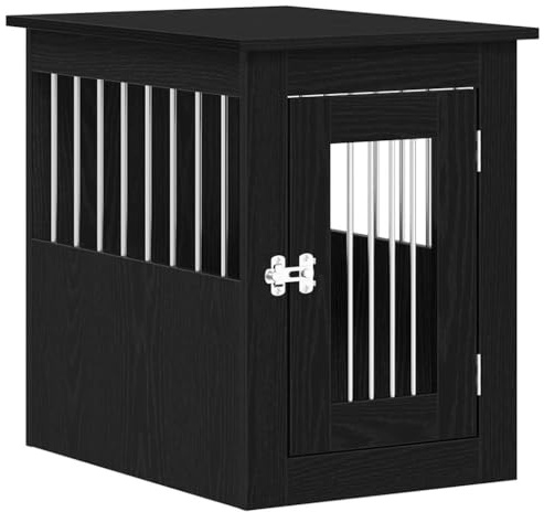 vidaXL Dog Crate Furniture Black Oak 45x62x59 cm Engineered Wood