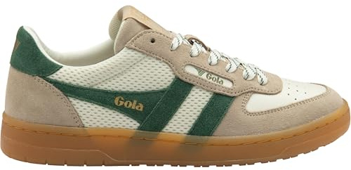 Gola Women's Hawk '83 Sneaker, Off White/Bone/Evergreen/Gum, 11