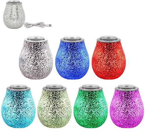 L & P Home & Gifts Lesser & Pavey Desire Aroma Mosaic Decor Table Lamp | Mosaic Pattern Finish, Fragrance Warmer, Soft Ambient Glow, Decorative Accent, Relaxing Atmosphere, Elegant Display