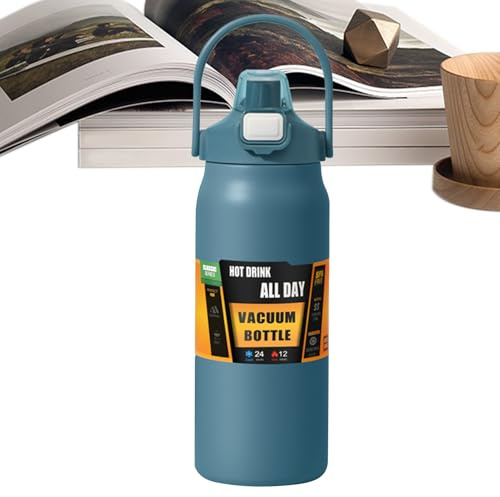 Weldphur Bouteilles D Eau Isothermes | 1500ml Tasse Isotherme Étanche avec Paille - Bouteille d'eau Isotherme pour Garder le Froid,Pour Les, Les Adultes, Les Hommes, L'École, Les Sports, La Maison,