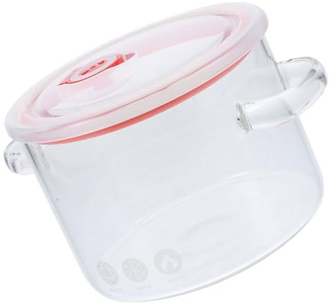 STAHAD Casserole en Verre Borosilicaté 1500 Ml Transparente avec Double Poignées pour Soupe, Ragoût et Nouilles Instantanées, Pot de Cuisson Polyvalent et Résistant à Haute Température
