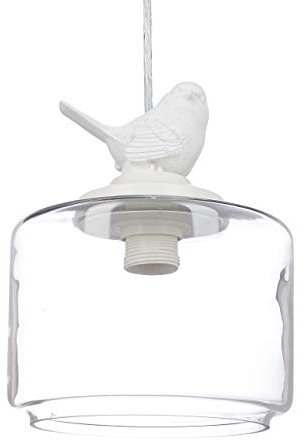 Relaxdays Deckenleuchte Vogelfigur, Dekolampe im Vintage Retro Look, Fassung E 27, transparent, Klar