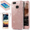 Kompatibel mit Huawei P10 Lite Hülle Schutzhülle Case,Full-Body 360 Grad Bling Glänzend Glitzer Durchsichtige TPU Silikon Hülle Handyhülle Tasche Front Cover Schutzhülle für Huawei P10 Lite,Rose Gold