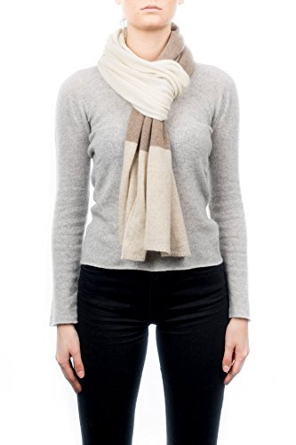 Dalle Piane Cashmere - 3 Farben Schal aus 100% Kaschmir - Made in Italy - für Frau, Farbe: Beige/Creme/Nerz, Einheitsgröße