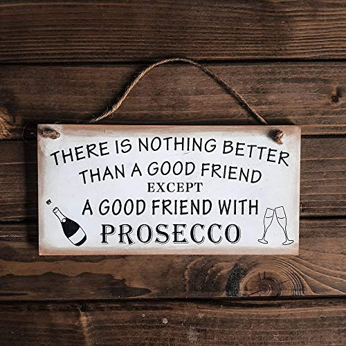 HomeZone Marco Paul Novelty Rectangular Wall Mounted Friendship Gin Plaque - Wooden Door Hanging Friends Sentimental Message Board - Decorative Ornaments Gift Plaque for Bedroom, Living Room Decor