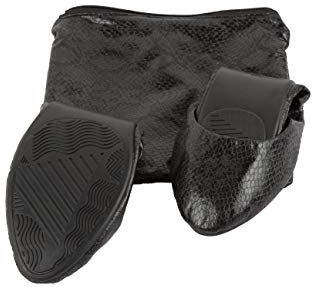 Wedding Mates Black Snake Effect roll up Shoes (4-5 UK, Black)