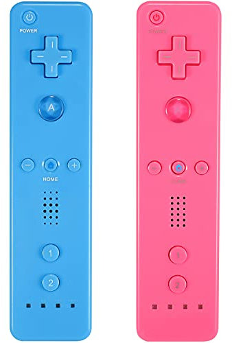 Yosikr - Mando a distancia inalámbrico para Wii Wii U (2 unidades), color rosa y azul