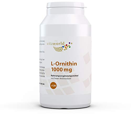 3er Pack Vita World L-Ornithin 1000 mg 3 x 120 Tabletten Hochdosiert Vegan Nur 1 Tablette am Tag Apotheker Herstellung
