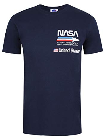 Nasa Men's Plane Aeronautics Regular Fit Crew Neck Short Sleeve T - Shirt, Blue (Navy Navy), Xx-Large (Manufacturer Size: Xx-Large)